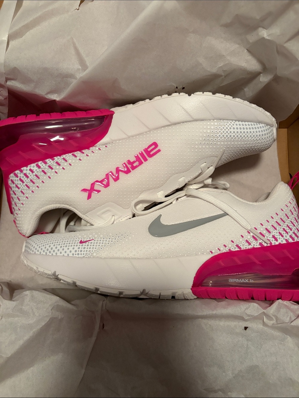 Nike Women's White & Hot Pink Air Max Athletic Sneakers